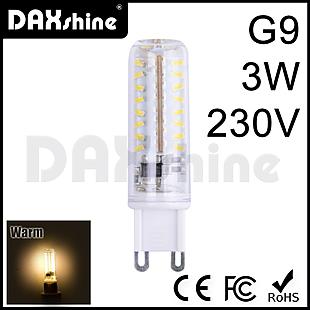 DAXSHINE 64LED G9 3W AC230V Warm White 2800-3200K 100-120lm     